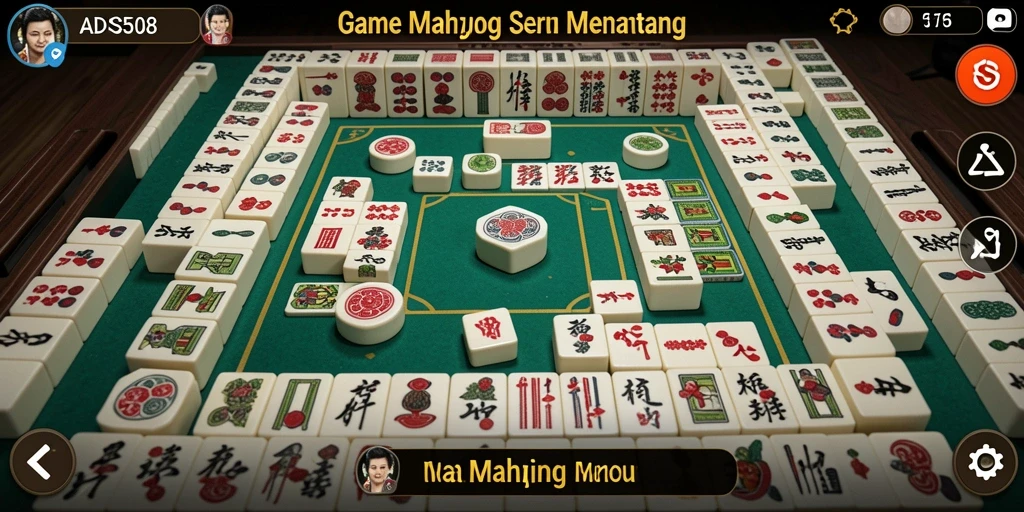 Screenshot gameplay ADS508 menampilkan pengalaman seru bermain Mahjong.