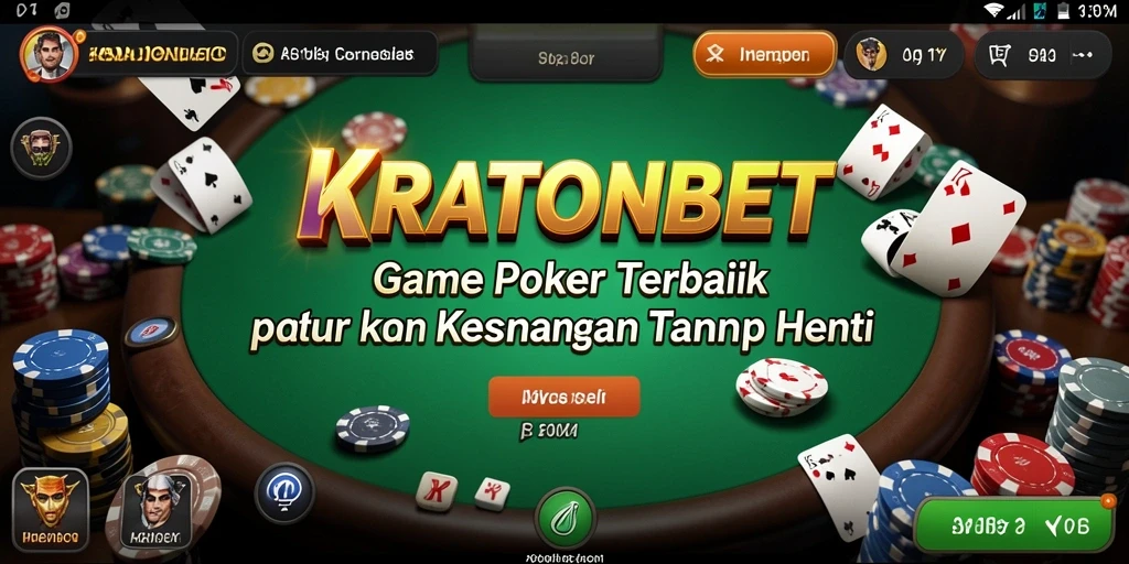 Tampilan gameplay Poker yang seru dan menantang di KRATONBET.