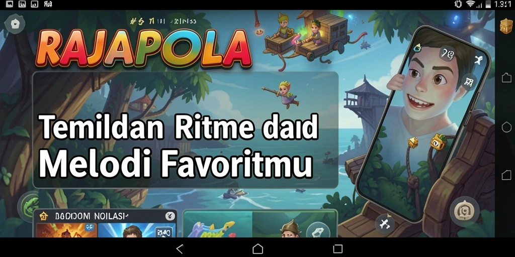 Screenshot utama RAJAPOLA menunjukkan gameplay seru dari permainan musik.