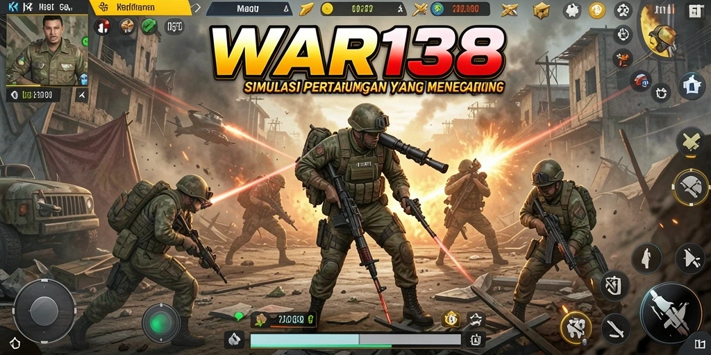 Tangkapan layar dari gameplay menarik WAR138 yang menunjukkan aksi pertarungan.